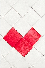 Bottega Veneta Mini Heart Clutch in White, view 6, click to view large image.