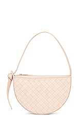 Bottega Veneta Mini Intrecciato Shoulder Bag in Lotus & Gold, view 1, click to view large image.