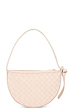 Bottega Veneta Mini Intrecciato Shoulder Bag in Lotus & Gold, view 3, click to view large image.
