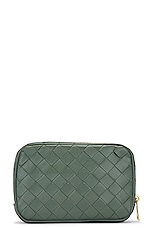 Bottega Veneta Small Zip Pouch in Aloe & Gold, view 2, click to view large image.