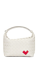 Bottega Veneta Mini Shoulder Heart Rectangle Bag in White, view 1, click to view large image.