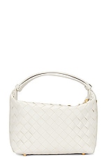 Bottega Veneta Mini Shoulder Heart Rectangle Bag in White, view 3, click to view large image.