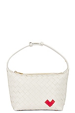 Bottega Veneta Mini Shoulder Heart Rectangle Bag in White, view 6, click to view large image.