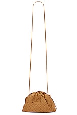 Bottega Veneta Mini Pouch Bag in Caramel & Gold, view 3, click to view large image.