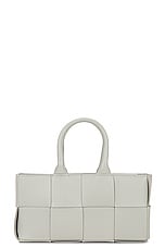 Bottega Veneta Mini East West Arco Tote Bag in Agate Grey & Gold, view 3, click to view large image.