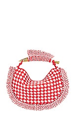 Bottega Veneta Small Sardine Bag in Checkered Fringe, view 3, click to view large image.