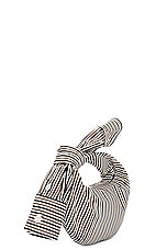 Bottega Veneta Mini Jodie Nappa Print Shirt Stripes Bag in Camel & Black, view 4, click to view large image.