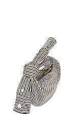 Bottega Veneta Mini Jodie Nappa Print Shirt Stripes Bag in Camel & Black, view 5, click to view large image.
