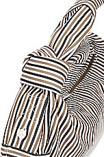 Bottega Veneta Mini Jodie Nappa Print Shirt Stripes Bag in Camel & Black, view 7, click to view large image.