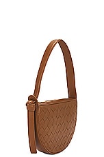 Bottega Veneta Sunrise Shoulder Bag in Cognac & Gold, view 4, click to view large image.