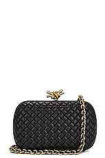 Bottega Veneta Knot With Chain Bag in Black & Muse Brass, view 1, click to view large image.