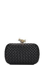 Bottega Veneta Knot Minaudiere With Chain Bag in Black & Muse Brass, view 3, click to view large image.