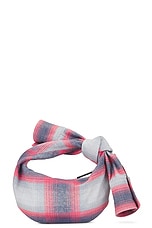 Bottega Veneta Mini Jodie Nappa Print Shirt Tartan Bag in Grey, Red, Black & Silver, view 3, click to view large image.