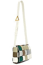 Bottega Veneta Padded Cassette Mix Material Bag in Sea Glass, view 3, click to view large image.