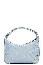 Bottega Veneta Mini Wallace Bag in Ice & Gold, view 3, click to view large image.