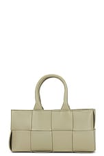 Bottega Veneta Mini East West Arco Tote Bag in Travertine & Gold, view 4, click to view large image.