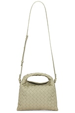 Bottega Veneta Mini Hop Bag in Travertine & Muse Brass, view 1, click to view large image.