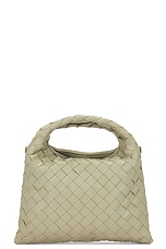Bottega Veneta Mini Hop Bag in Travertine & Muse Brass, view 3, click to view large image.