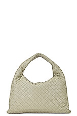 Bottega Veneta Small Hop Bag in Travertine & Muse Brass, view 3, click to view large image.