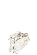 Bottega Veneta Small East West Andiamo Bag in White & Muse Brass, view 6, click to view large image.