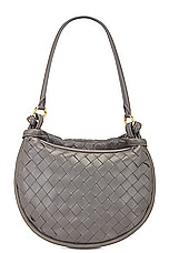 Bottega Veneta Small Gemelli Bag in Light Graphite & Muse Brass, view 3, click to view large image.