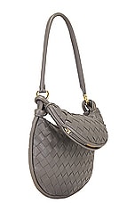 Bottega Veneta Small Gemelli Bag in Light Graphite & Muse Brass, view 4, click to view large image.