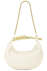 Bottega Veneta Small Sardine Bag in String & Muse Brass, view 3, click to view large image.