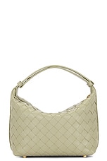Bottega Veneta Mini Wallace Bag in Travertine & Gold, view 3, click to view large image.
