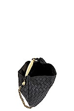 Bottega Veneta Small Sardine Bag in Black & Muse Brass, view 5, click to view large image.