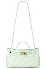 Bottega Veneta Small East West Andiamo Bag in Fresh Mint & Muse Brass, view 1, click to view large image.