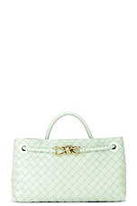 Bottega Veneta Small East West Andiamo Bag in Fresh Mint & Muse Brass, view 3, click to view large image.