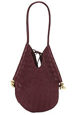 Bottega Veneta Small Solstice Bag in Cherry & Muse Brass, view 3, click to view large image.