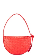 Bottega Veneta Mini Sunrise Shoulder Bag in Tulip & Gold, view 3, click to view large image.