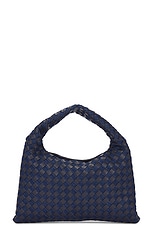 Bottega Veneta Small Hop Bag in Abyss Indigo, Abyss, & Muse Brass, view 1, click to view large image.