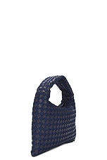 Bottega Veneta Small Hop Bag in Abyss Indigo, Abyss, & Muse Brass, view 3, click to view large image.
