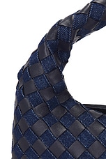 Bottega Veneta Small Hop Bag in Abyss Indigo, Abyss, & Muse Brass, view 6, click to view large image.