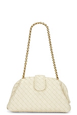 Bottega Veneta Lauren 1980 Teen Clutch With Chain in String & Muse Brass, view 1, click to view large image.