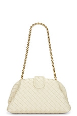 Bottega Veneta Lauren 1980 Teen Clutch With Chain in String & Muse Brass, view 3, click to view large image.