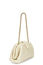 Bottega Veneta Lauren 1980 Teen Clutch With Chain in String & Muse Brass, view 4, click to view large image.