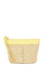 Bottega Veneta Small Prism Pouch in Natural & Sherbert Gold, view 1, click to view large image.