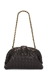 Bottega Veneta Lauren 1980 Teen Clutch With Chain in Fondant & Muse Brass, view 3, click to view large image.