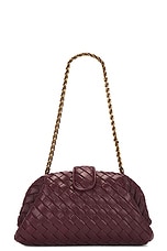 Bottega Veneta Lauren 1980 Teen Clutch With Chain in Barolo & Muse Brass, view 3, click to view large image.