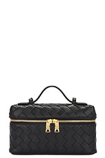 Bottega Veneta Bang Bang Vanity Case Bag in Black & Gold, view 2, click to view large image.