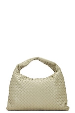 Bottega Veneta Small Hop Bag in Travertine & Muse Brass, view 1, click to view large image.