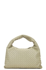 Bottega Veneta Small Hop Bag in Travertine & Muse Brass, view 3, click to view large image.