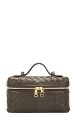 Bottega Veneta Bang Bang Vanity Case Bag in Kaki & Gold, view 2, click to view large image.