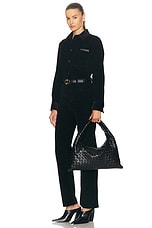 Bottega Veneta Small Hop Bag in Black & Muse Brass, view 2, click to view large image.