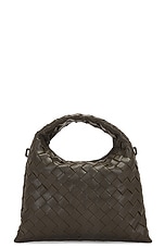 Bottega Veneta Mini Hop Bag in Kaki & Muse Brass, view 2, click to view large image.