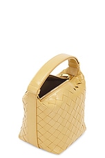 Bottega Veneta Micro Wallace Bag in Dark Praline & Gold, view 5, click to view large image.