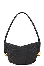 Bottega Veneta Small Solstice Bag in Black & Muse Brass, view 1, click to view large image.
